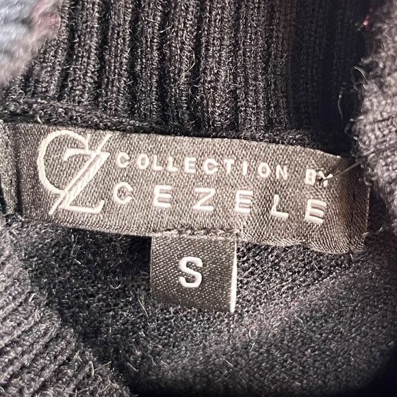 Collection Cezele Labeye Mock Turtle Neck Sweater Womens Small Black New - Picture 5 of 7
